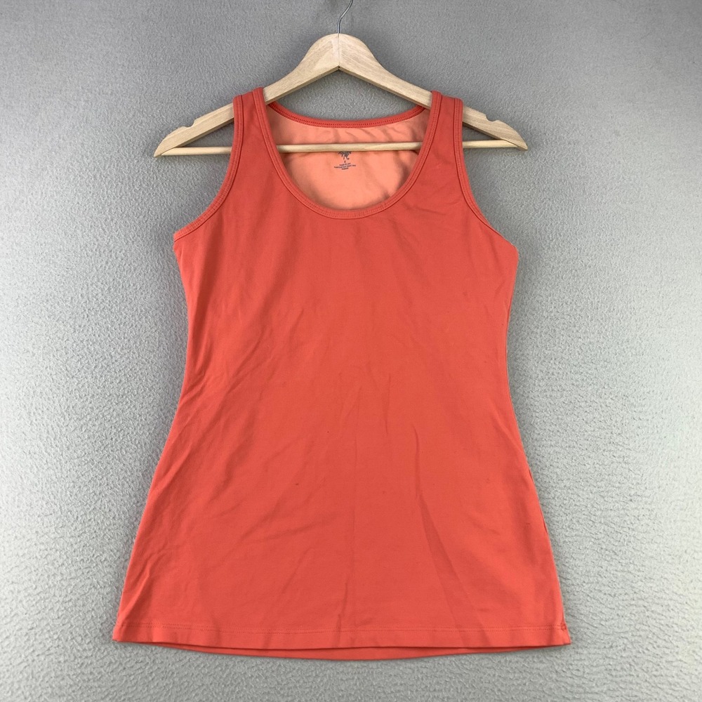Prana Yoga Tank Top Women Size S‎ Orange Athletic Built-in Shelf Bra Hiking USA